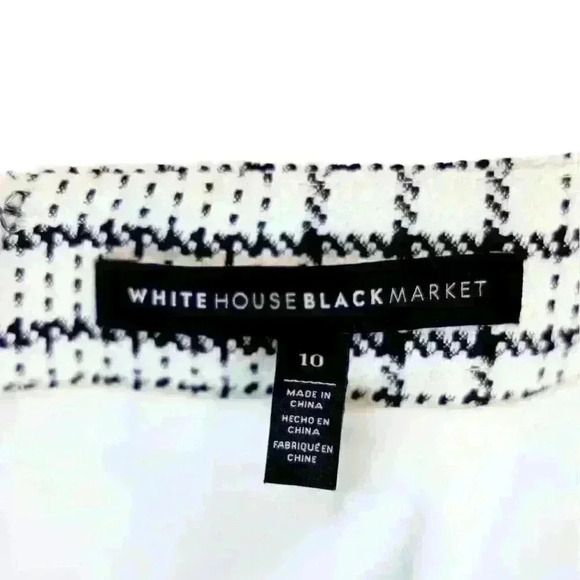 WHBM Black & White Plaid A-Line Mini Skirt – Size 10 - Picture 4 of 8